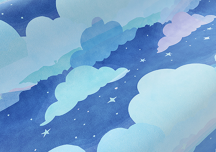 Cloudy Cosmos, Calm Blues - Made to Measure Curtains - Image 4